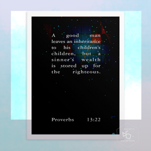 Proverbs 13:22 Framed Typographic Print