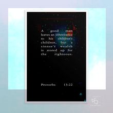 Load image into Gallery viewer, Proverbs 13:22 Framed Typographic Print