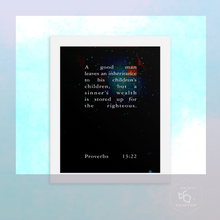Load image into Gallery viewer, Proverbs 13:22 Framed Typographic Print